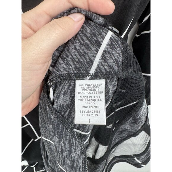 IC By Connie K Geometric Tunic Women L Black Lagenlook Art To Wear Mature Artsy - Picture 4 of 9